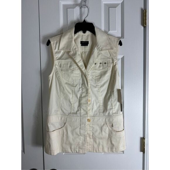 NWT Womyn Womens Modern Safari White Vest Size 6 - Picture 1 of 4